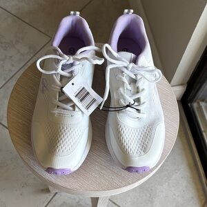 Women's White and Lavender Sneakers